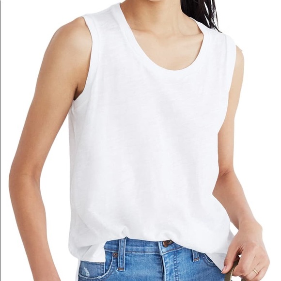 Madewell Whisper Cotton Crewneck Muscle Tank Large - Picture 7 of 8